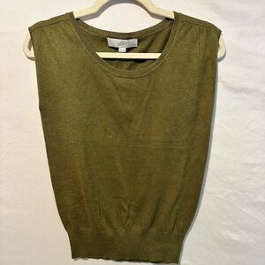NWT Loft knit tank top olive green size XXS
